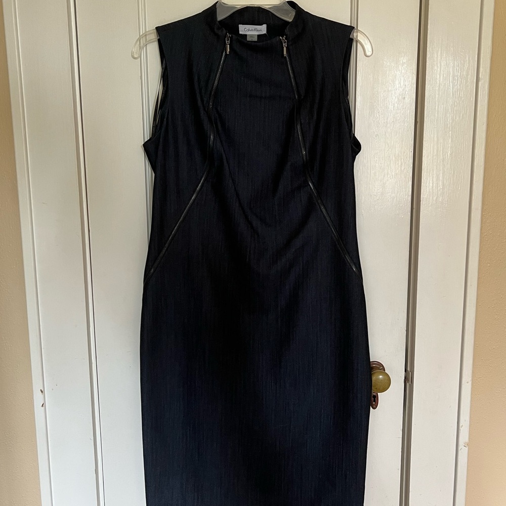NWT Calvin Klein indigo denim-look dress Size 8